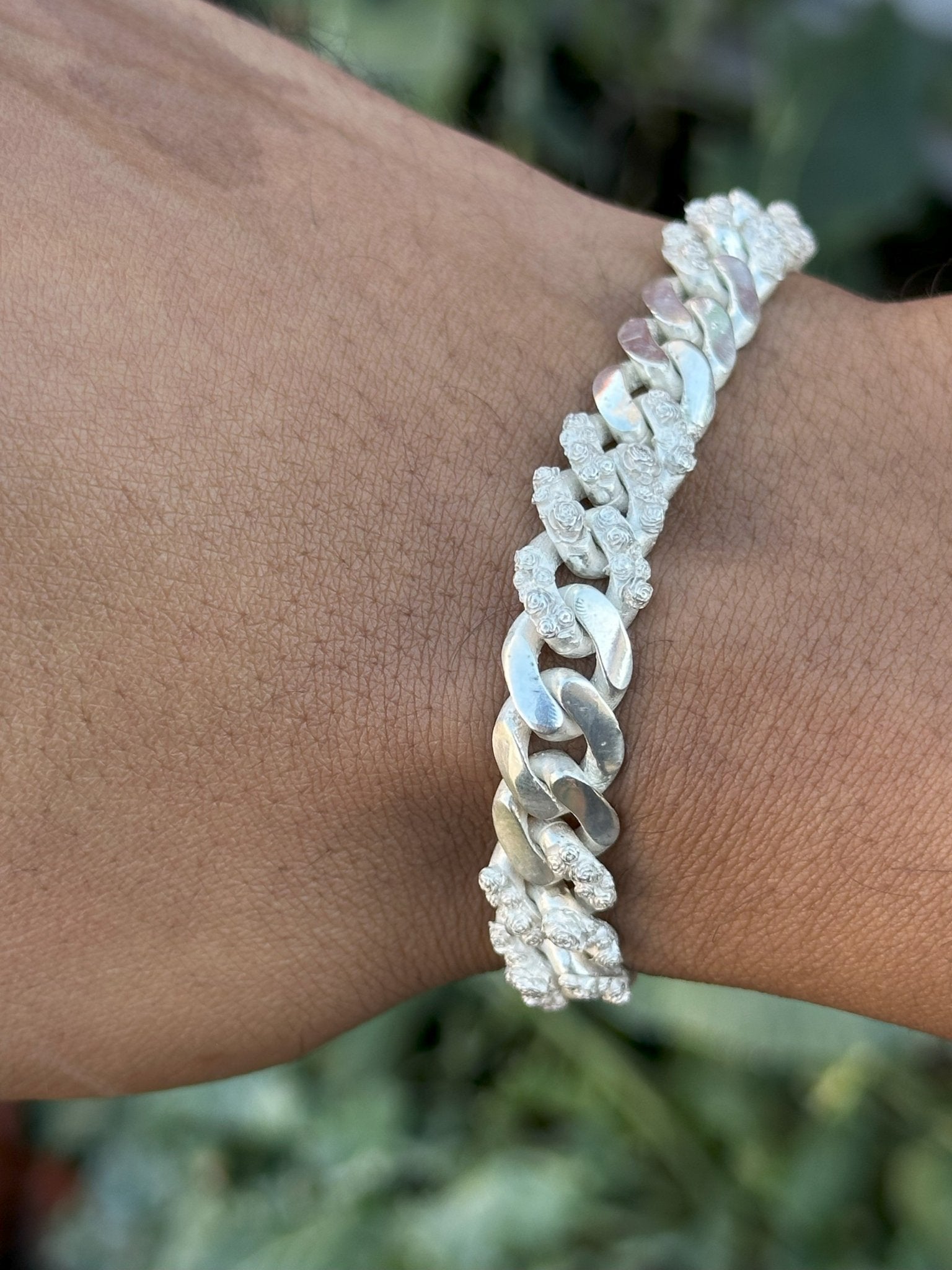 10 mm Rose Cuban mixed link bracelet - Hyperbolic studio