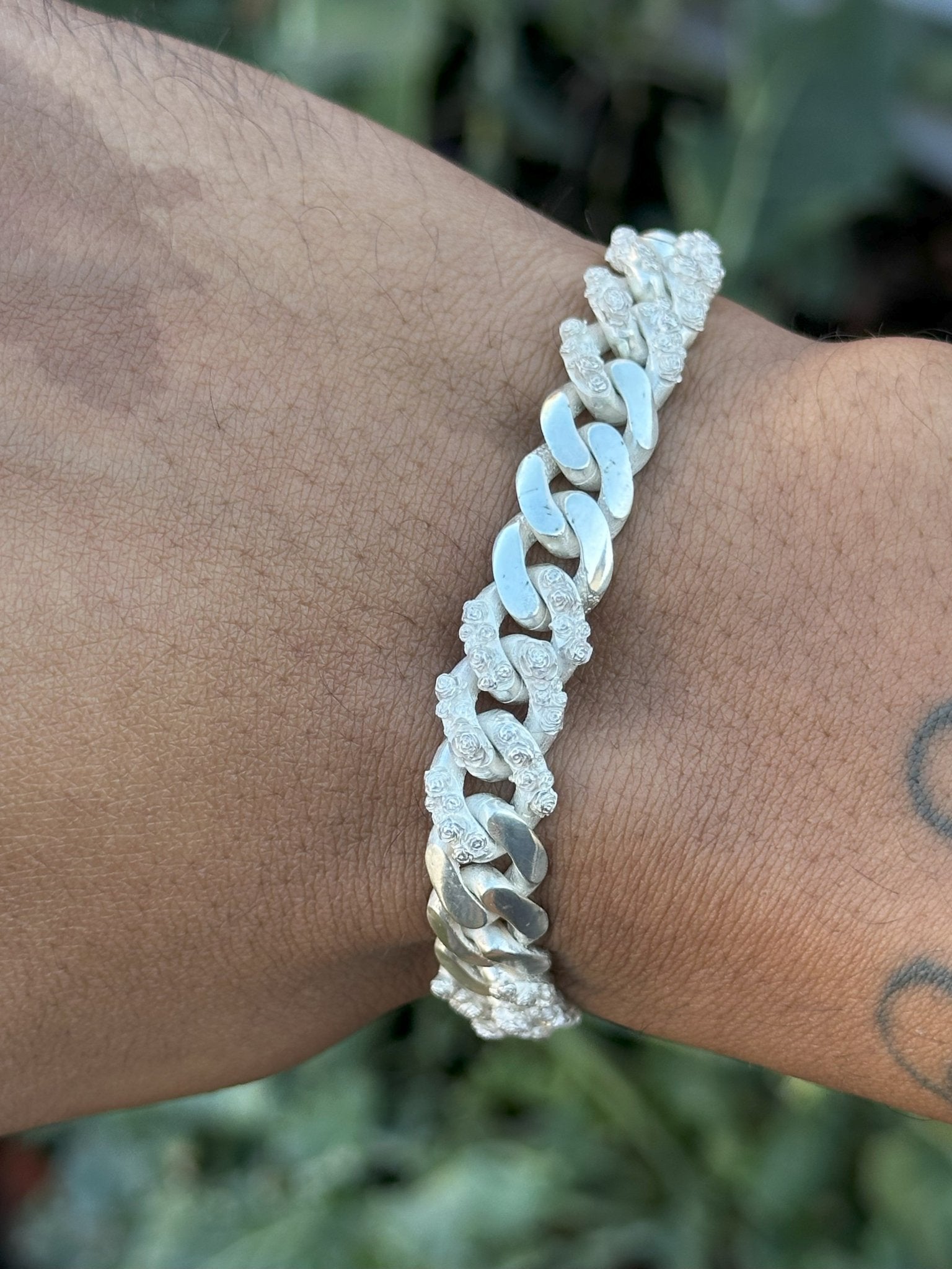 10 mm Rose Cuban mixed link bracelet - Hyperbolic studio