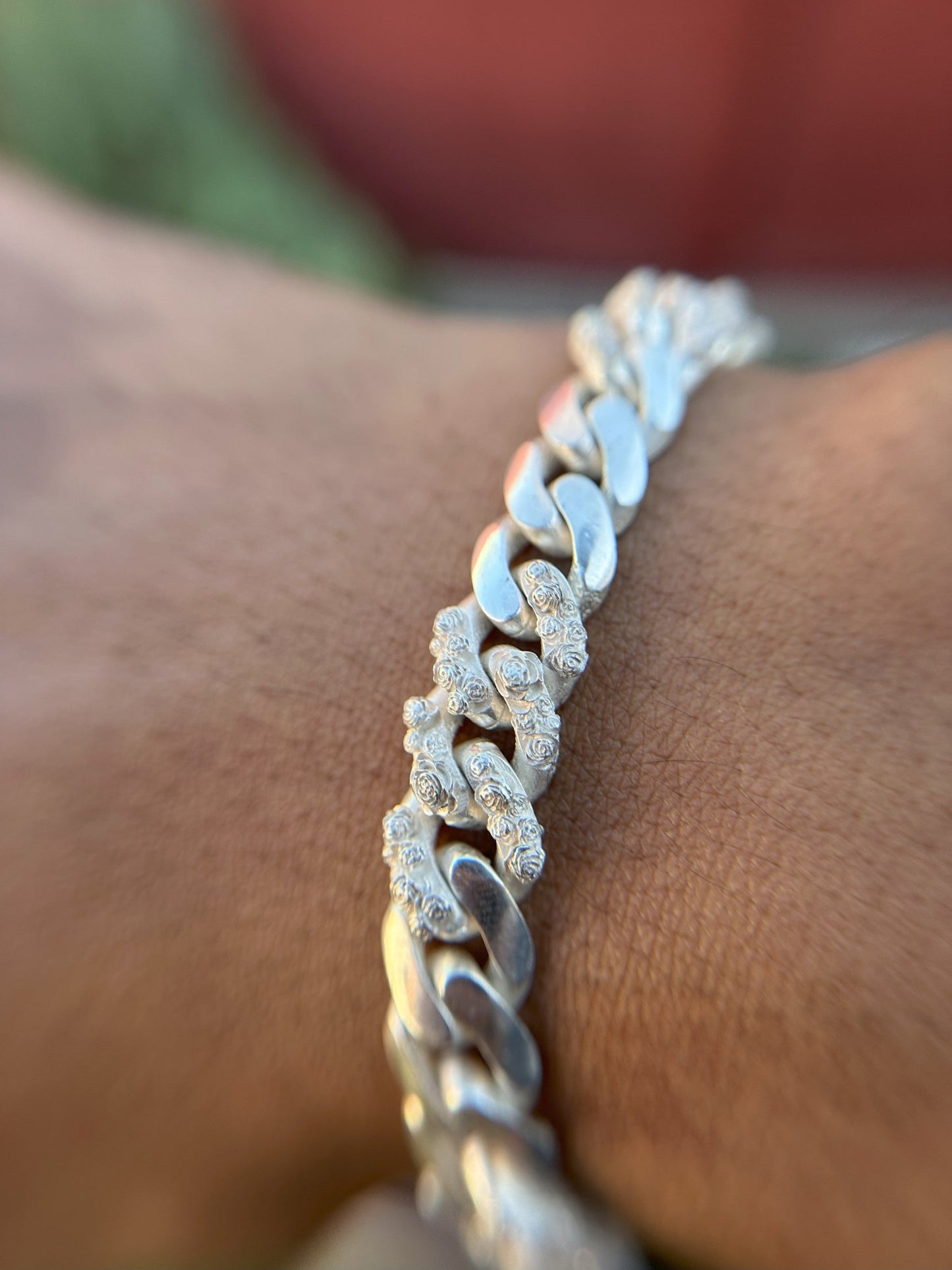 10 mm Rose Cuban mixed link bracelet - Hyperbolic studio