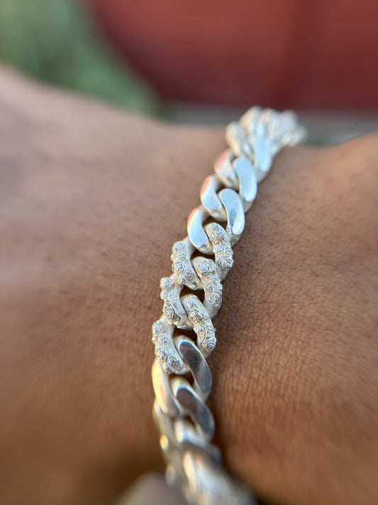 10 mm Rose Cuban mixed link bracelet - Hyperbolic studio