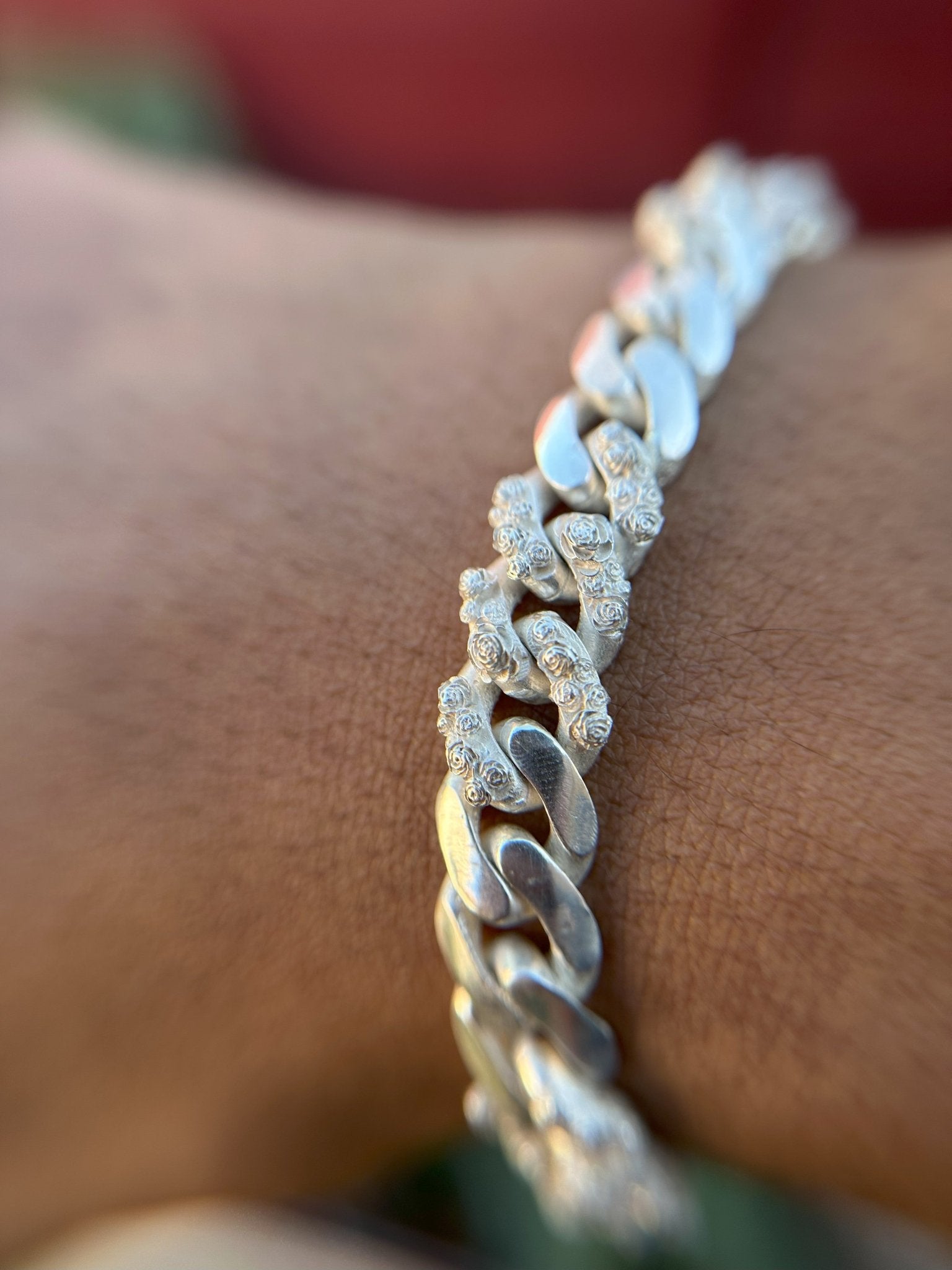 10 mm Rose Cuban mixed link bracelet - Hyperbolic studio