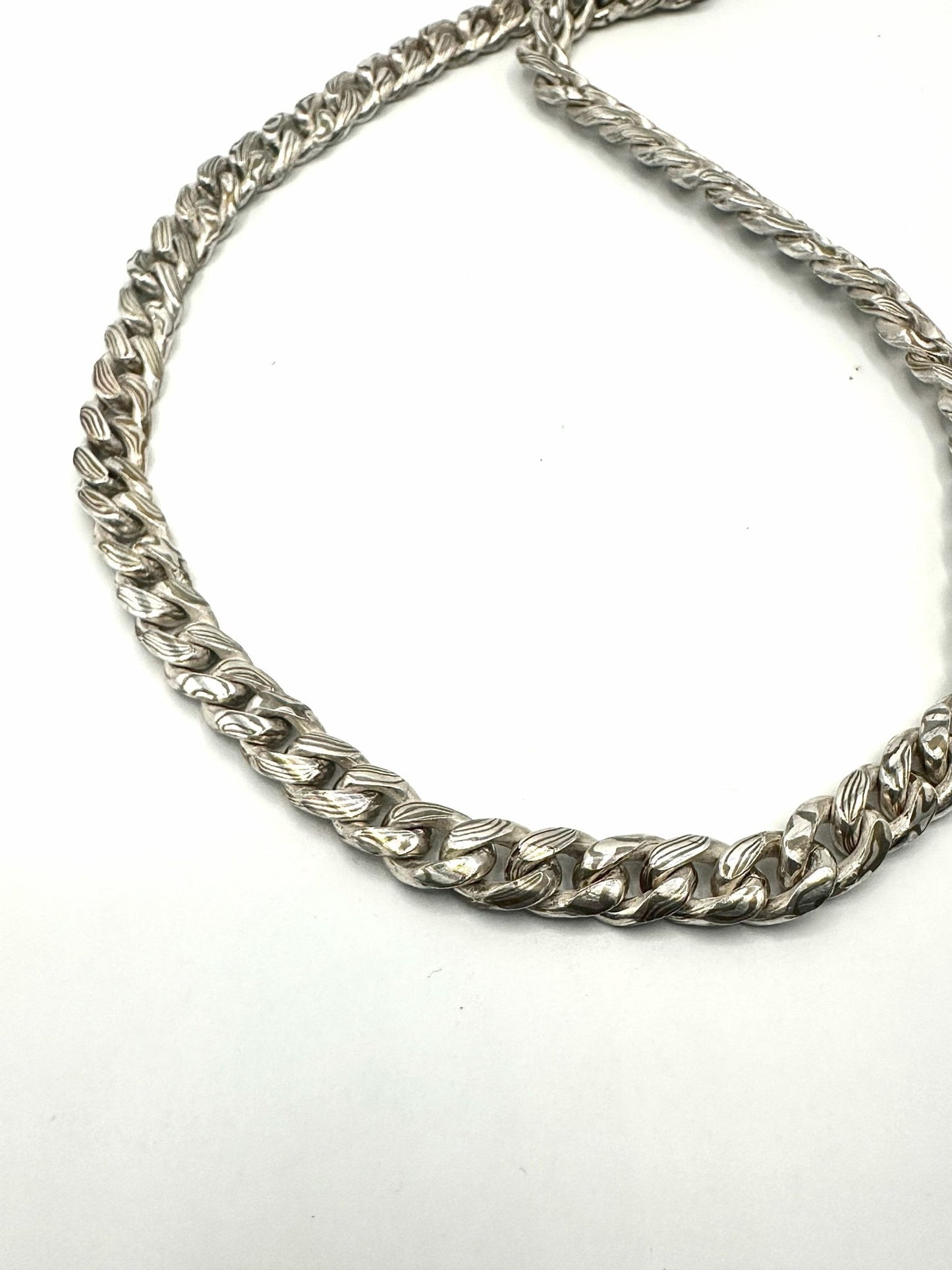 10mm Mokume Gane Cuban link. Fine Silver/ Shibuichi (Silver/copper alloy) - Hyperbolic studio