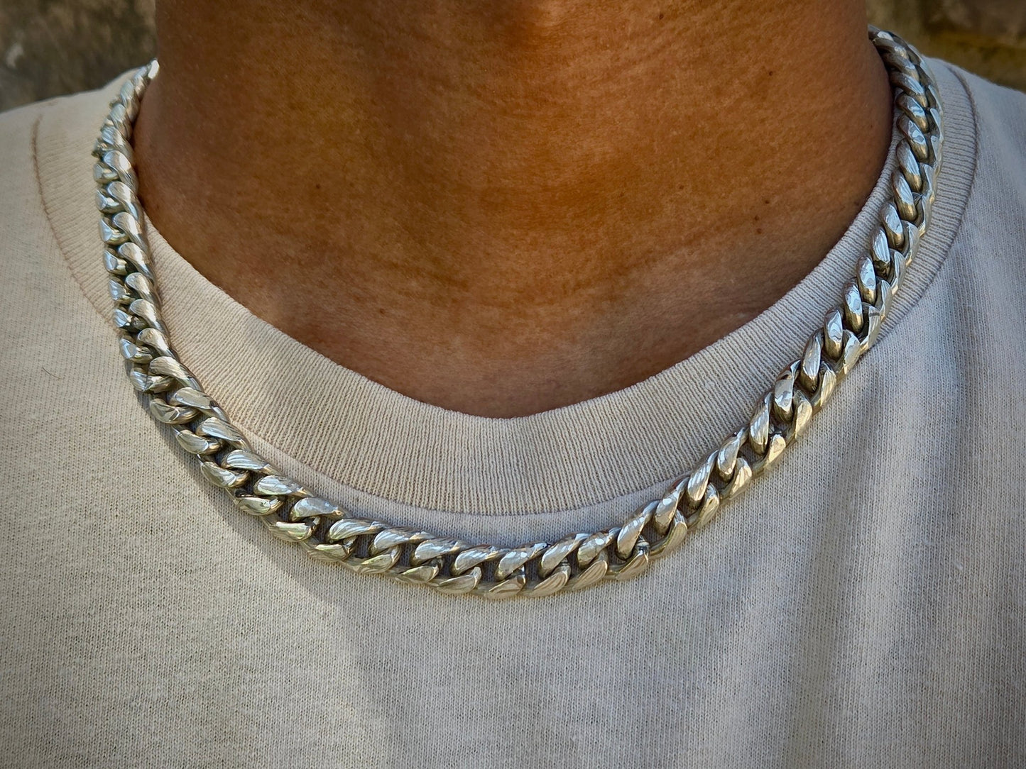 10mm Mokume Gane Cuban link. Silver - Platinum alloy/ .999fine silver - Hyperbolic studio