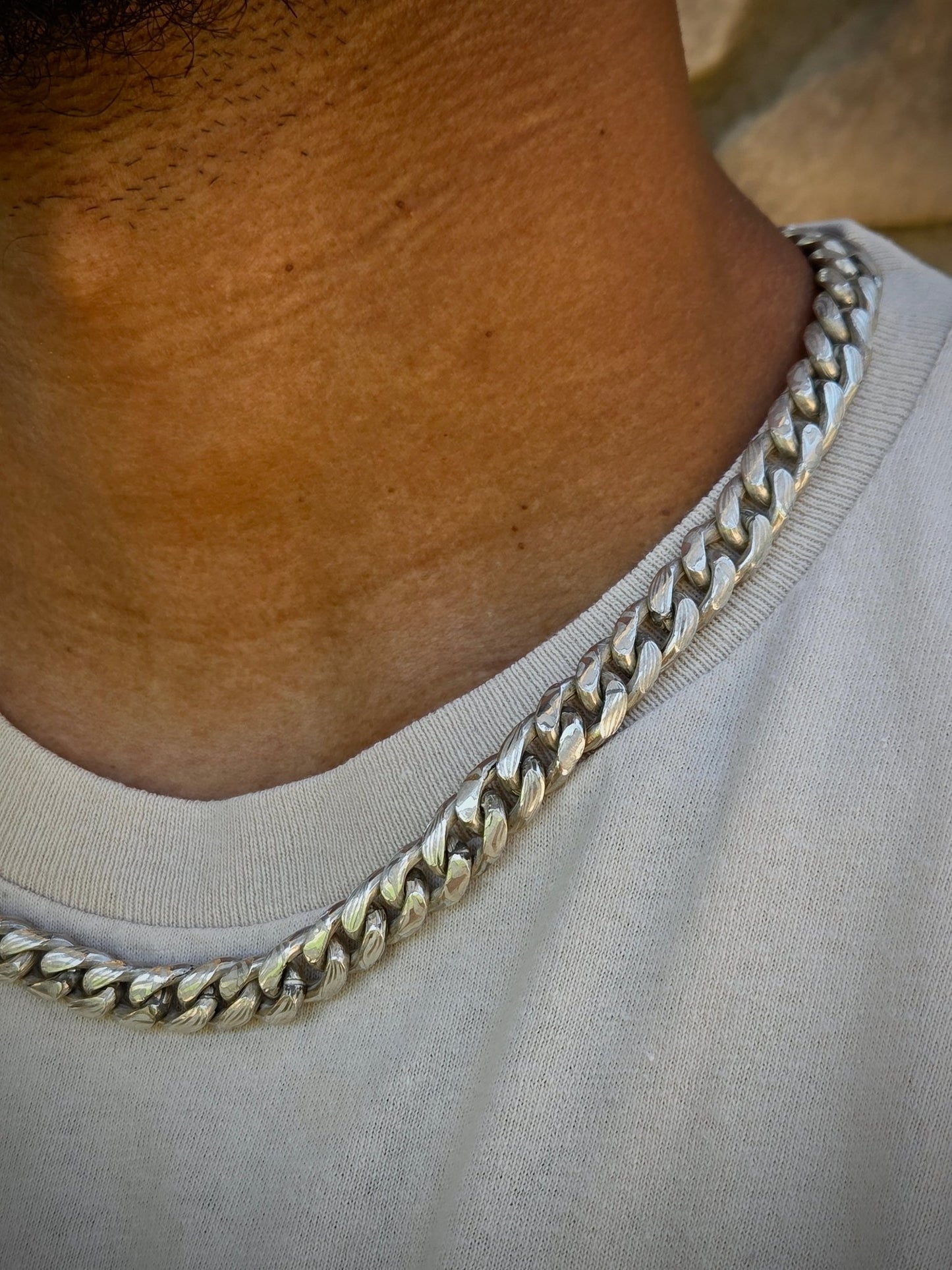 10mm Mokume Gane Cuban link. Silver - Platinum alloy/ .999fine silver - Hyperbolic studio