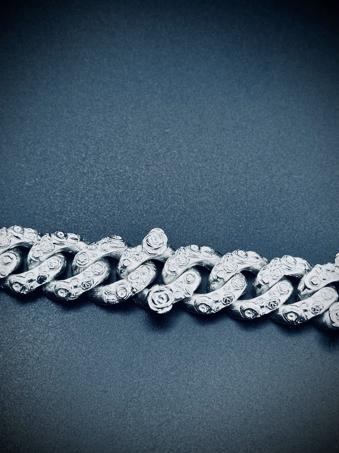 15mm Rose cuban link - Argentium silver - Hyperbolic studio