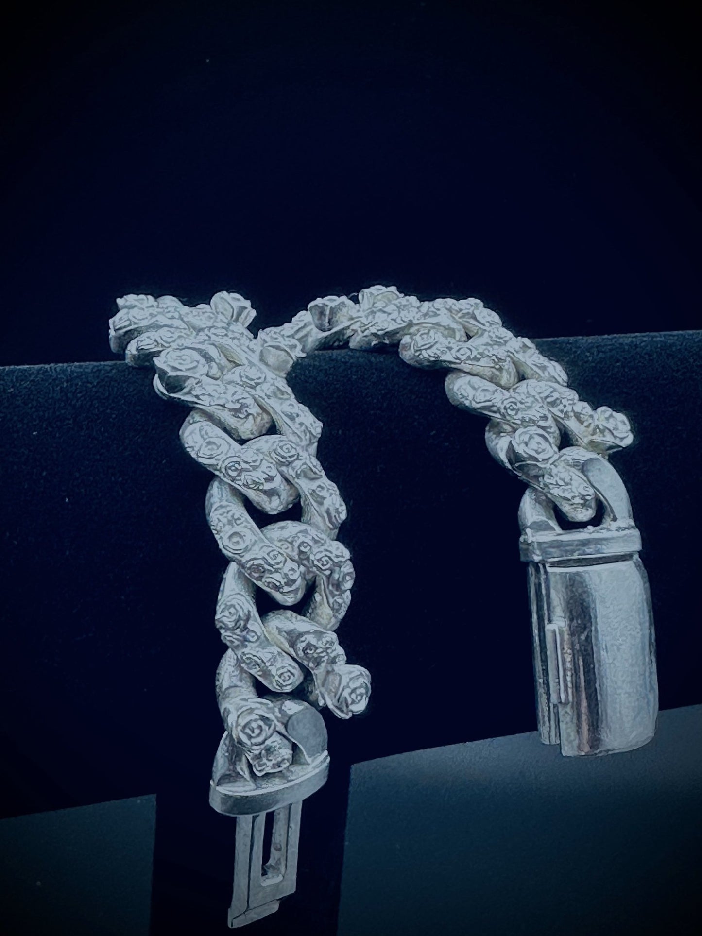 15mm Rose cuban link - Argentium silver - Hyperbolic studio