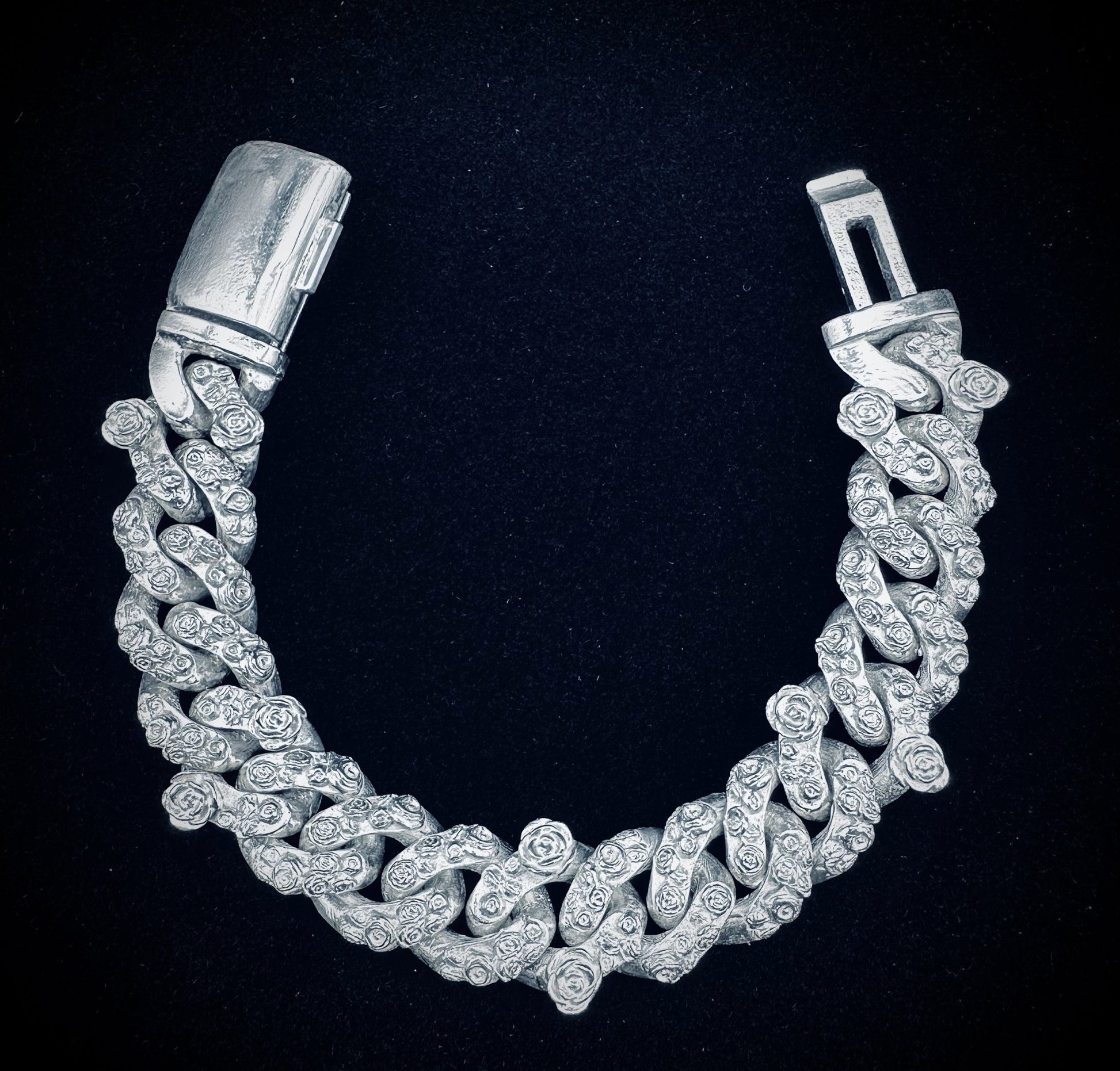 15mm Rose cuban link - Argentium silver - Hyperbolic studio
