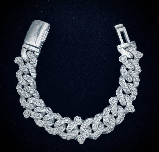 15mm Rose cuban link - Argentium silver - Hyperbolic studio