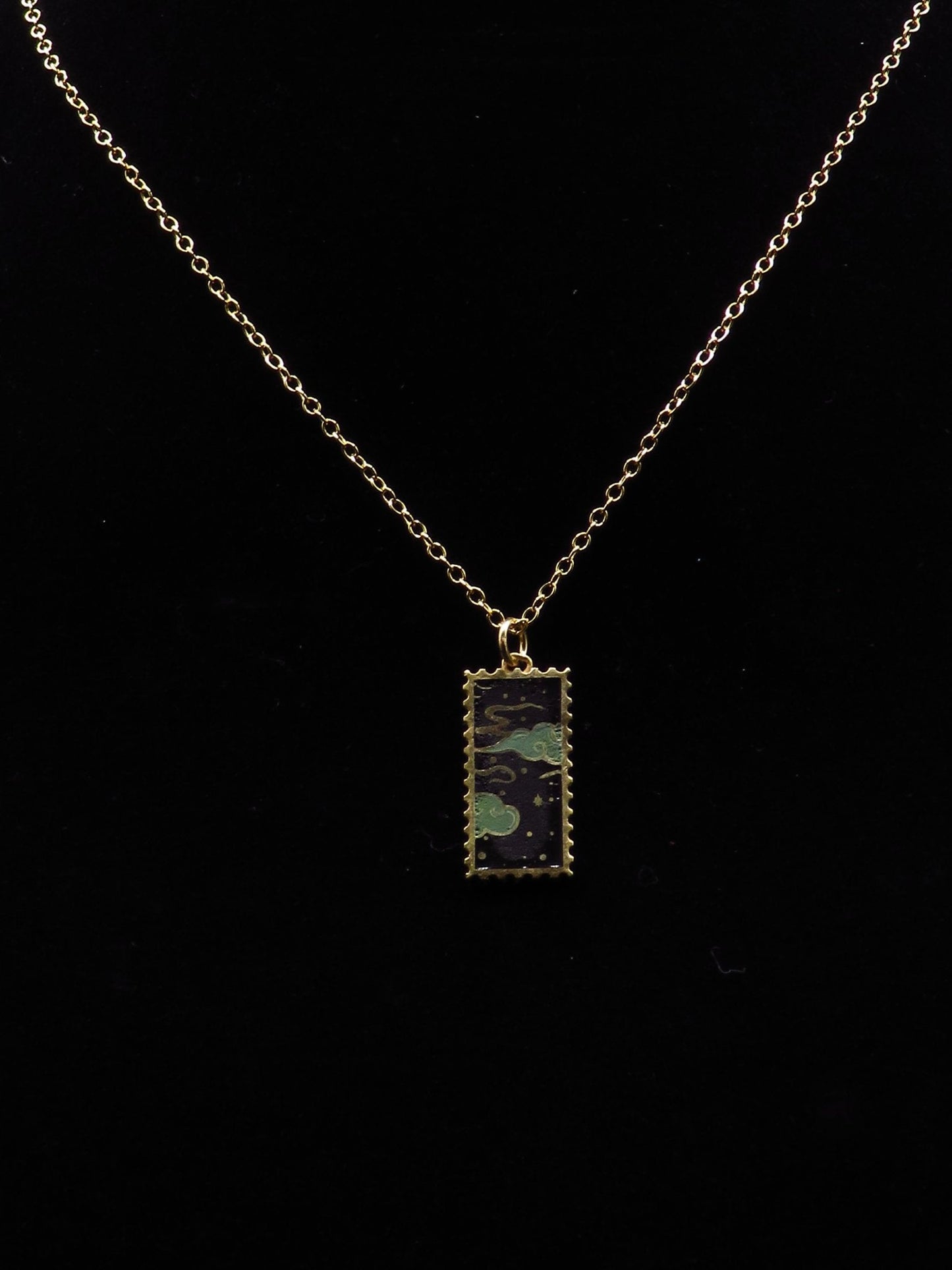 Cloud Stamp pendant - Gold Vermeil - Hyperbolic studio