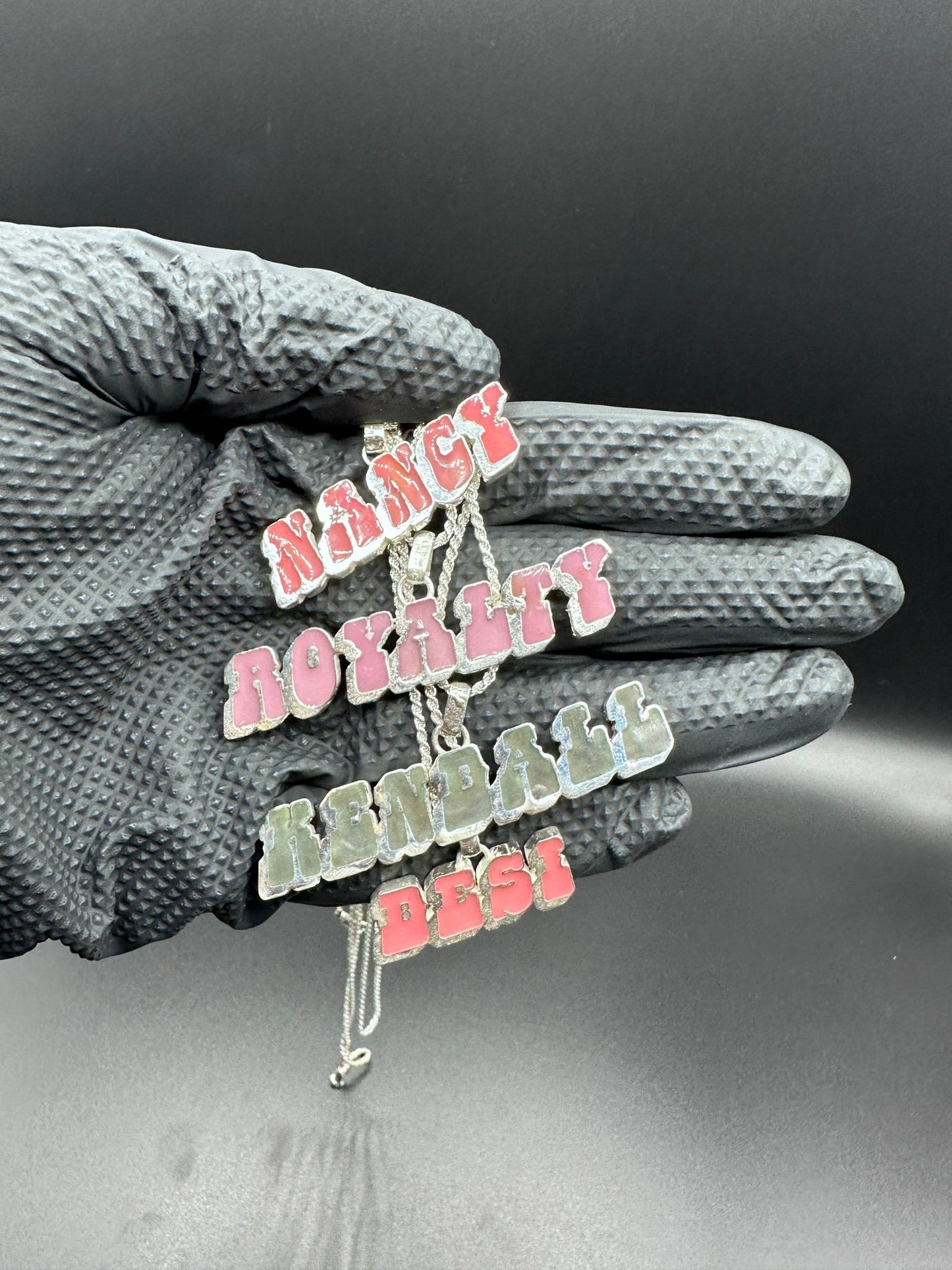 Enamel name pendant - Hyperbolic studio