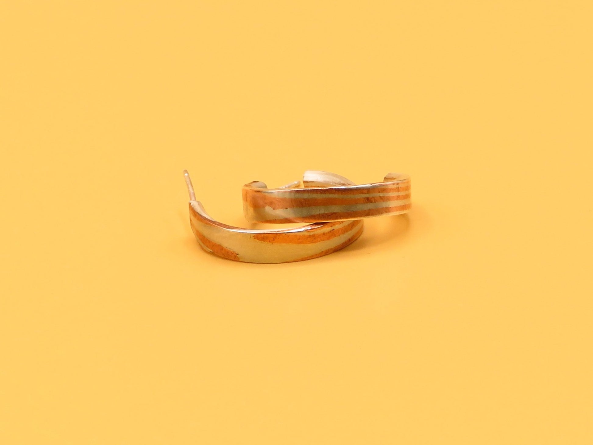 Mokume Gane hoop earrings - Hyperbolic studio
