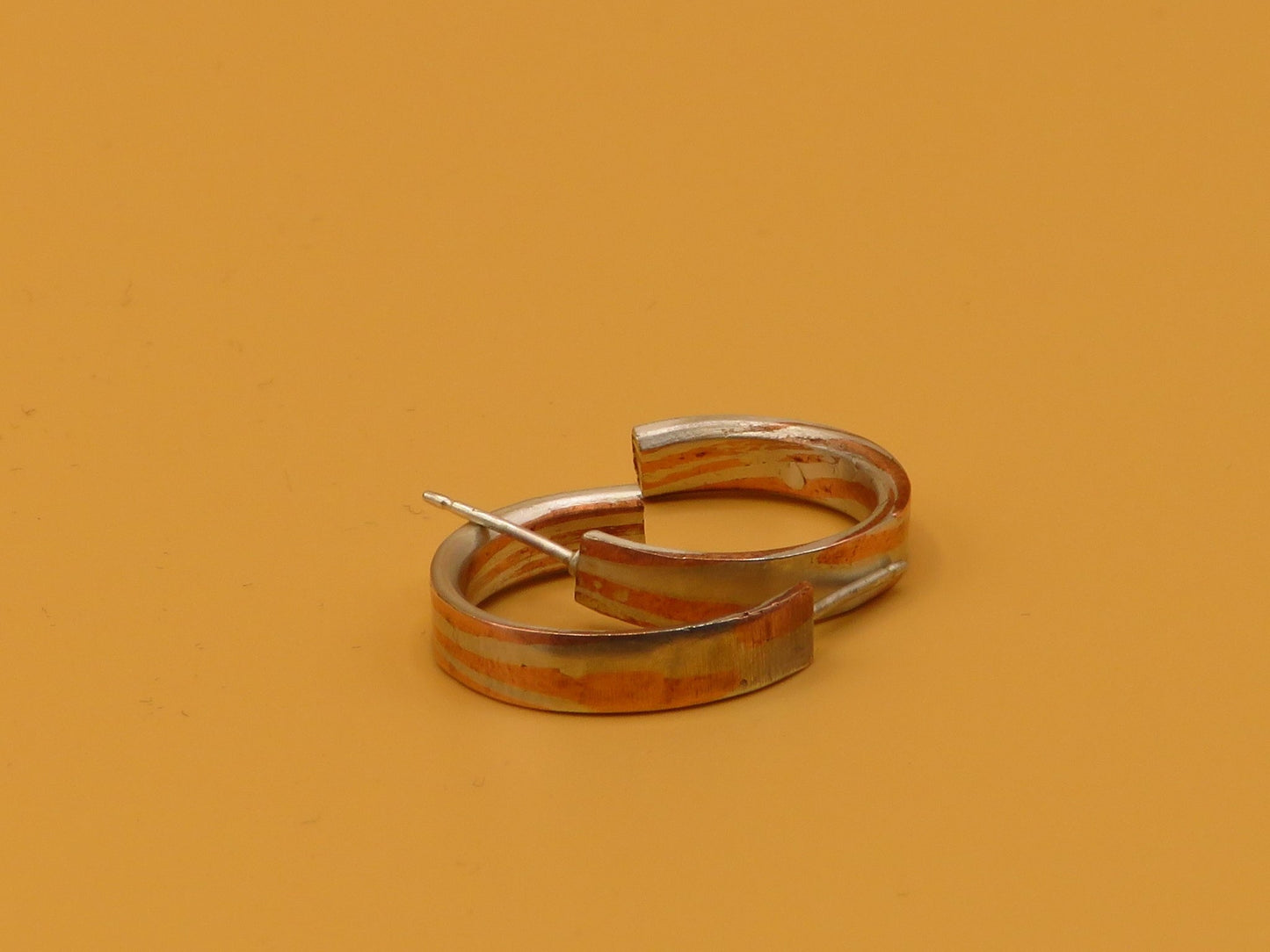 Mokume Gane hoop earrings - Hyperbolic studio