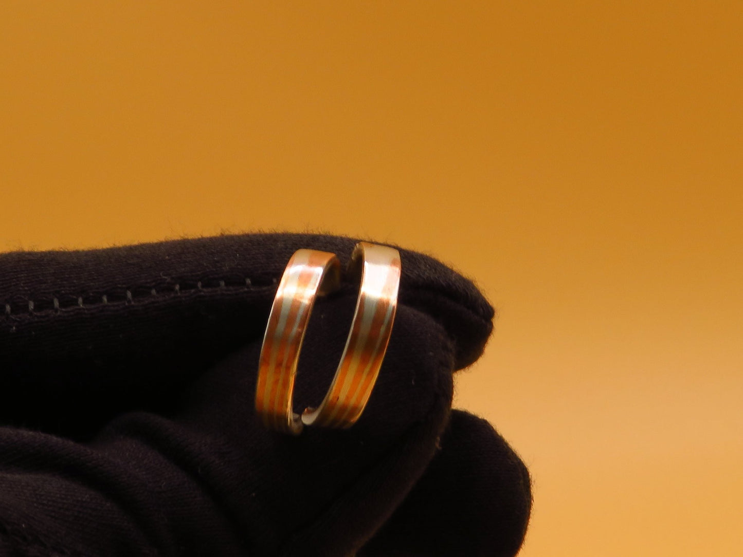 Mokume Gane hoop earrings - Hyperbolic studio