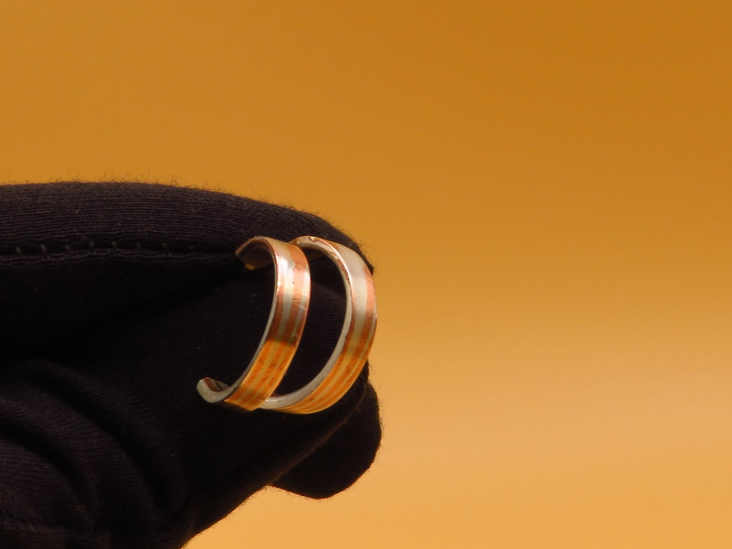 Mokume Gane hoop earrings - Hyperbolic studio