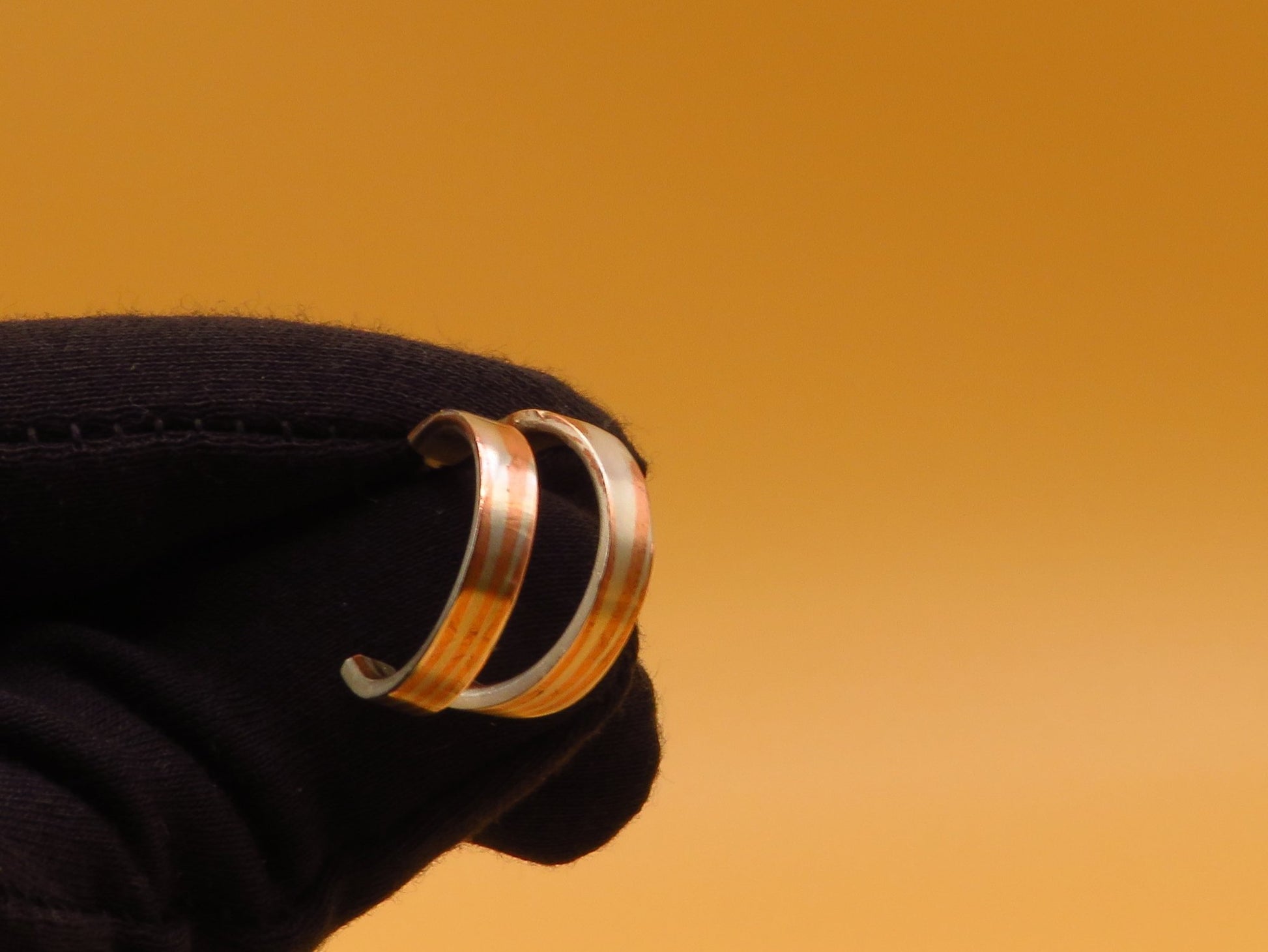 Mokume Gane hoop earrings - Hyperbolic studio