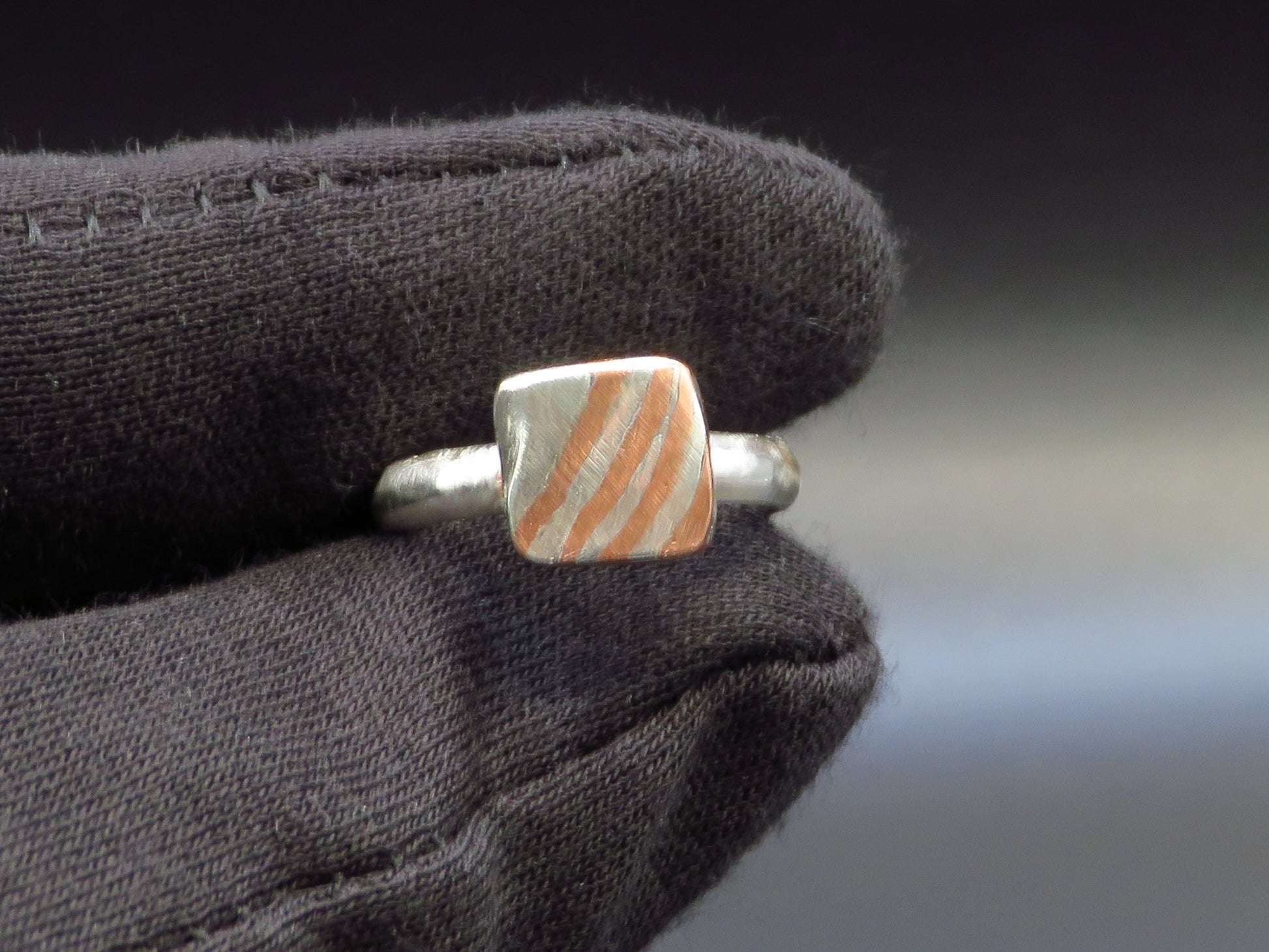 Mokume Gane ring size 6.5 - Hyperbolic studio
