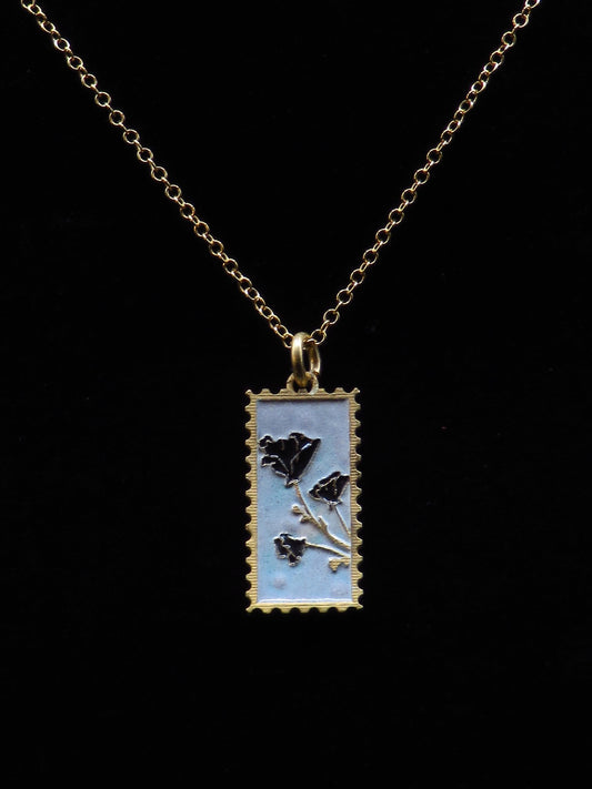 Poppy Stamp pendant - Gold Vermeil - Hyperbolic studio
