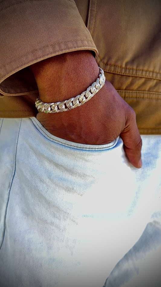 Mokume Gane Cuban link bracelet 10mm- Pre order. One of a kind cuban link