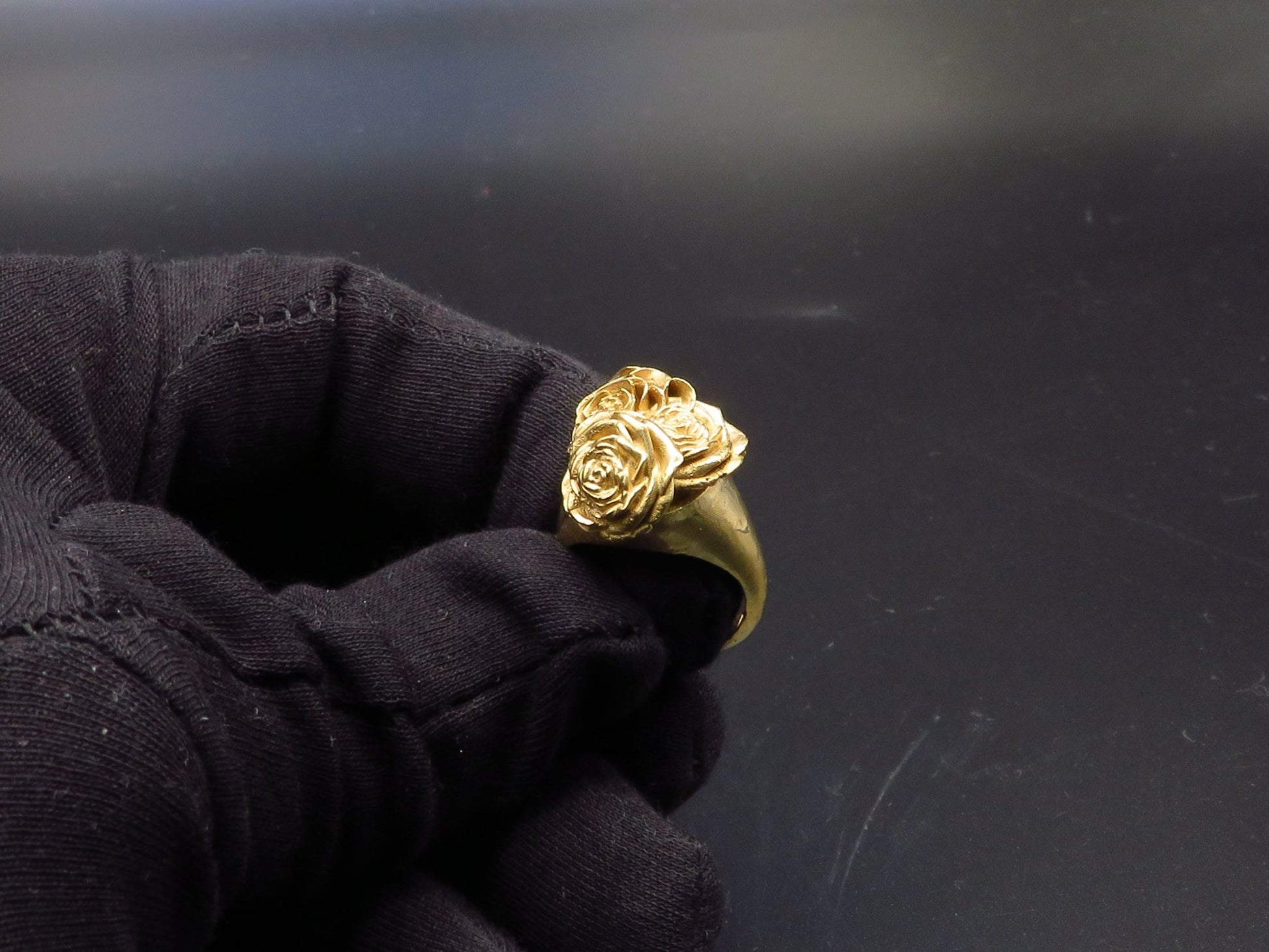 Rose Signet ring - Statement jewelry - Gold Vermeil - Hyperbolic studio