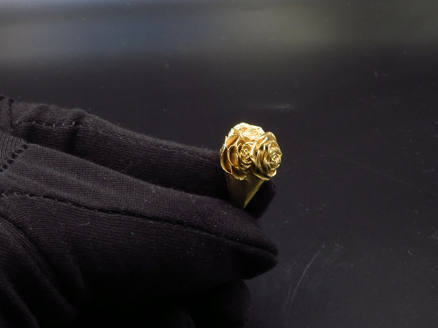 Rose Signet ring - Statement jewelry - Gold Vermeil - Hyperbolic studio