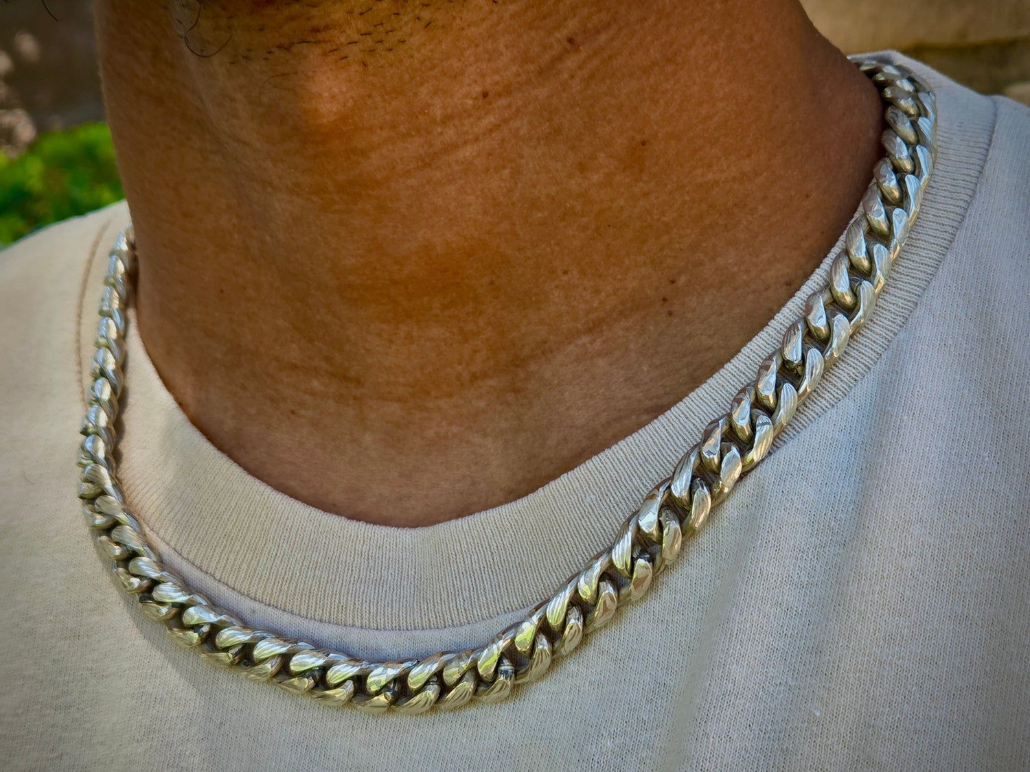 10mm Mokume Gane Cuban link. Silver - Platinum alloy/ .999fine silver - Hyperbolic studio