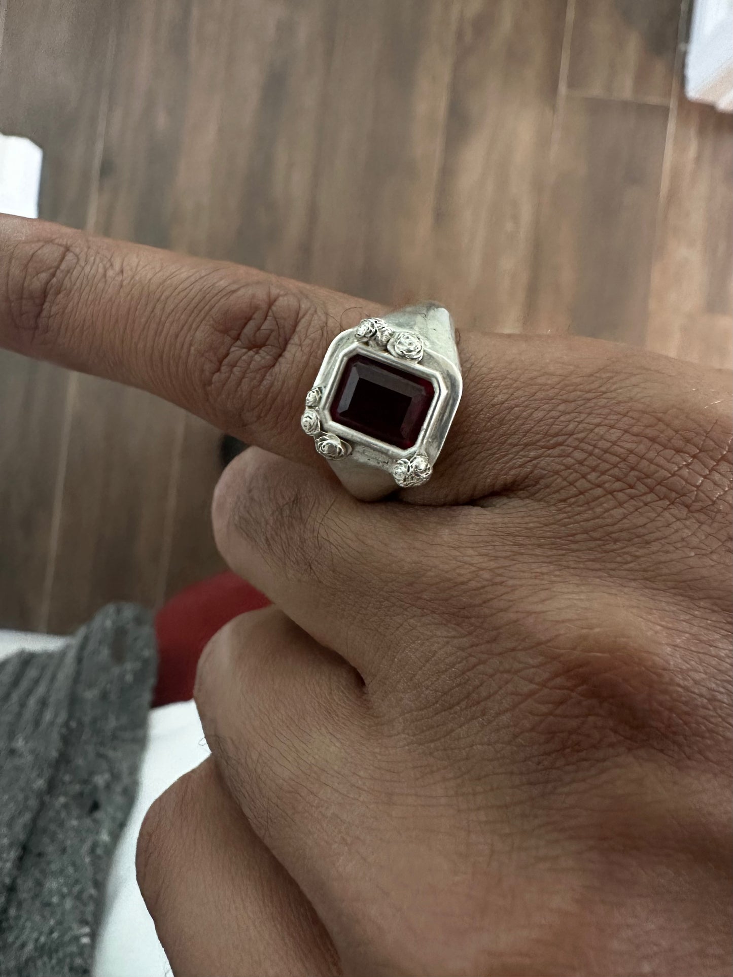 Rose Ruby Signet ring - Statement jewelry