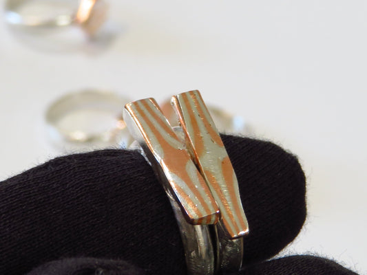 Mokume Gane ring size 7.5 - Hyperbolic studio